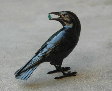 Small Raven with Turquoise by Jim Eppler